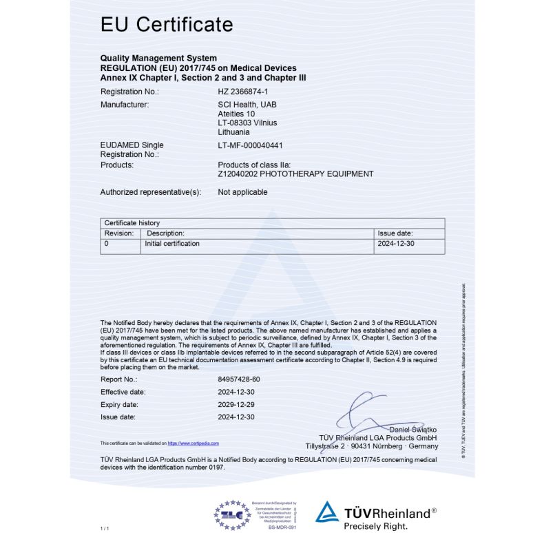 UV Tactus is CE MDR certified